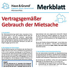 Merkblatt: Vertragsgemer Gebrauch der Mietsache