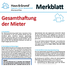 Merkblatt: Gesamthaftung der Mieter