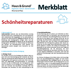 Merkblatt: Schnheitsreparaturen