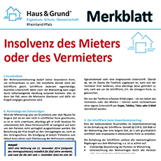 Merkblatt: Insolvenz des Mieters oder des Vermieters