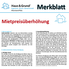 Merkblatt: Mietpreisberhhung