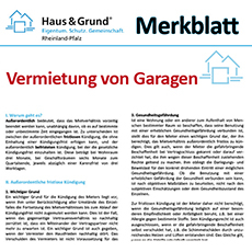 Merkblatt: Vermietung von Garagen