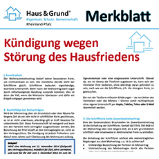 Merkblatt: Kndigung wegen Strung des Hausfriedens