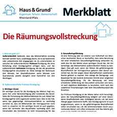 Merkblatt: Die Rumungsvollstreckung