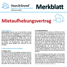 Merkblatt: Mietaufhebungsvertrag