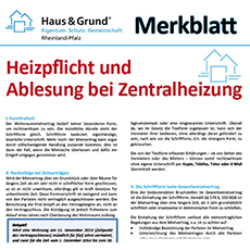 Merkblatt: Heizpflicht und Ablesung bei Zentralheizung