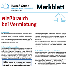 Merkblatt: Niebrauch bei Vermietung