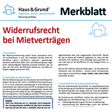 Merkblatt: Widerrufsrecht bei Mietvertrgen