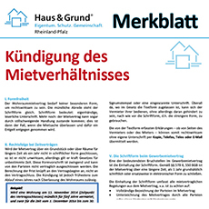 Merkblatt: Kndigung des Mietverhltnisses