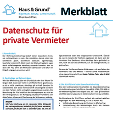 Merkblatt: Datenschutz fr private Vermieter