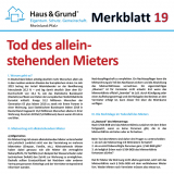 Merkblatt: Tod des alleinstehenden Mieters