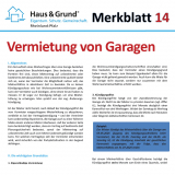 Merkblatt: Vermietung von Garagen