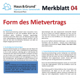 Merkblatt: Form des Mietvertrags