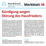 Merkblatt: K�ndigung wegen St�rung des Hausfriedens