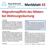 Merkblatt: Wegnahmepflicht desMieters bei Wohnungsrumung
