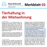 Merkblatt: Tierhaltung in der Mietwohnung
