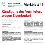 Merkblatt: K�ndigung des Vermieters wegen Eigenbedarfs