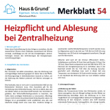 Merkblatt: Heizpflicht und Ablesung bei Zentralheizung