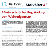 Merkblatt: Mieterschutz bei Begrndung von Wohneigentum