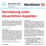 Merkblatt: Vermietung unter steuerlichen Aspekten