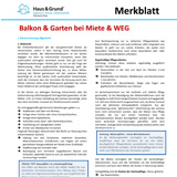 Merkblatt: Balkon & Garten bei Miete & WEG