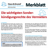 Merkblatt: Die wichtigsten Sonderkndigungsrechte des Vermieters