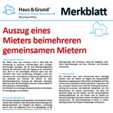 Merkblatt: Auszug eines Mieters bei mehreren gemeinsamen Mietern